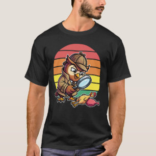 T-shirt Hibou sage détective enquête sur le mystère du pou