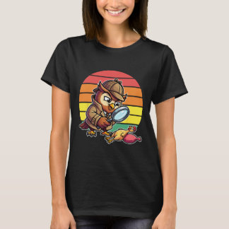 T-shirt Hibou sage détective enquête sur le mystère du pou