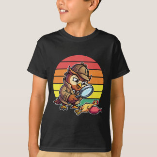 T-shirt Hibou sage détective enquête sur le mystère du pou