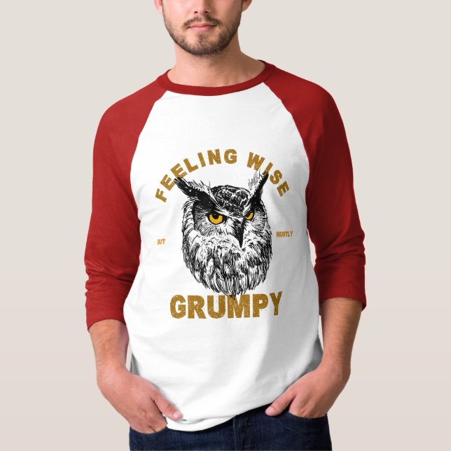 T-shirt Hibou, sensé mais surtout grincheux (Devant)