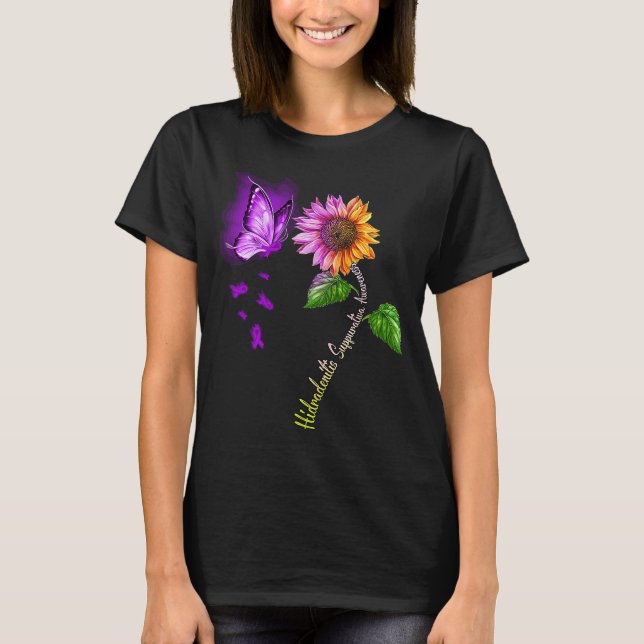 T-shirt Hidradénite de tournesol papillon Suppurativa Awar (Devant)