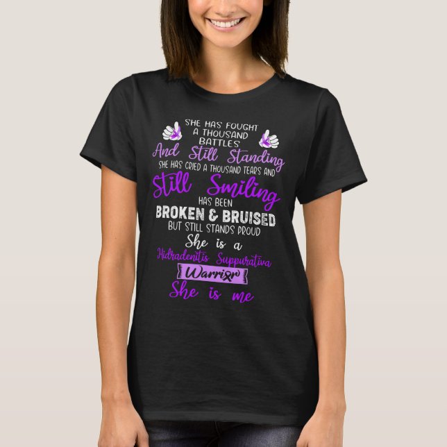 T-shirt Hidradenitis Suppurativa Sensibilisation Ribbon Su (Devant)
