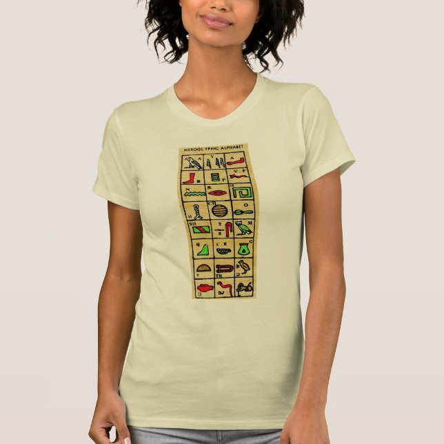 T-shirt Hiéroglyphes égyptiens, symboles alphabétiques (Devant)