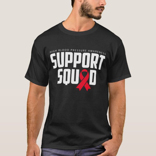 T-shirt High Blood Pressure Awareness Red Ribbon Support S (Devant)