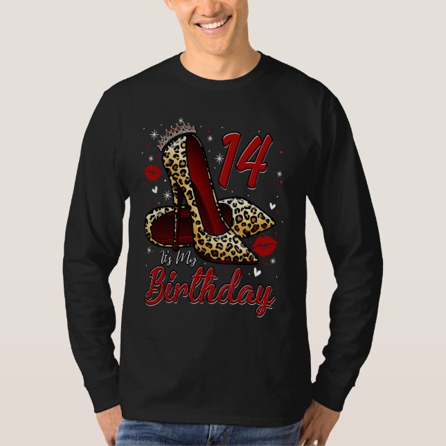 T-shirt High Heels Stepping Into My 14th Birthday 14 and F (Devant)