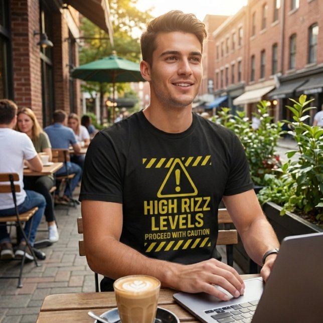 T-shirt High Rizz Levels Caution Sign Funny Gen Z Slang (Créateur téléchargé)