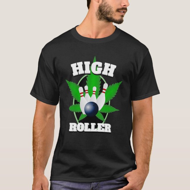 T-shirt HIGH ROLLER, bowling de sport pour hommes (Devant)