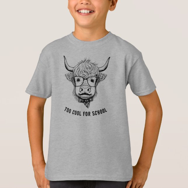 T-shirt Highland Cattle Scottish Cow design transparent (Devant)
