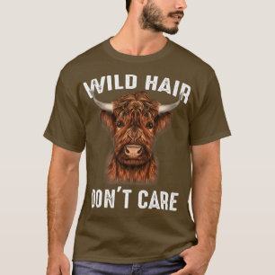 T-shirt Highland Cattle Wild Hair Dont Care Farmer