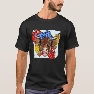 T-shirt Highland Cow Teacher Western Country Funny Teacher