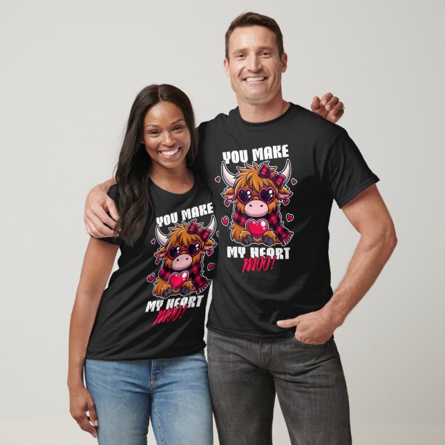 T-shirt Highland Cow Valentine's Design - Vous faites mon  (Unisexe)