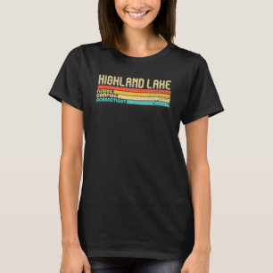 T-shirt Highland Lake Connecticut Funny Fishing Camping Su