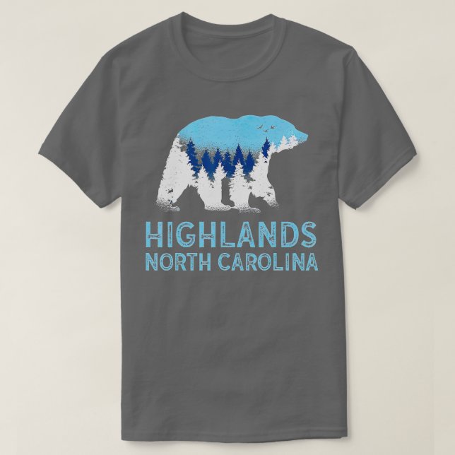 T-shirt Highlands North Carolina NC Bear Blue Ridge Mounta (Design devant)