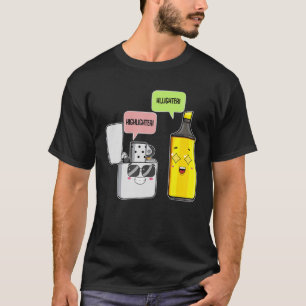 T-shirt Highlighter Lighter Funny Étudiants Ados Humour S