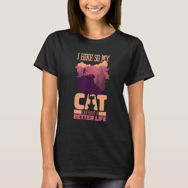 T-shirt Hike Cat Hiker Wilderness   Trail Mountain Hiking (Devant)