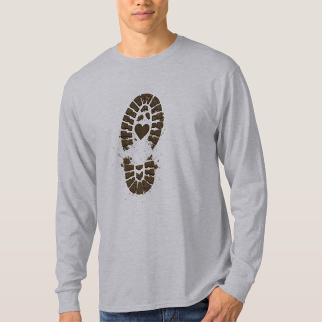 T-shirt Hiking Boot Mud Print Premium (Devant)