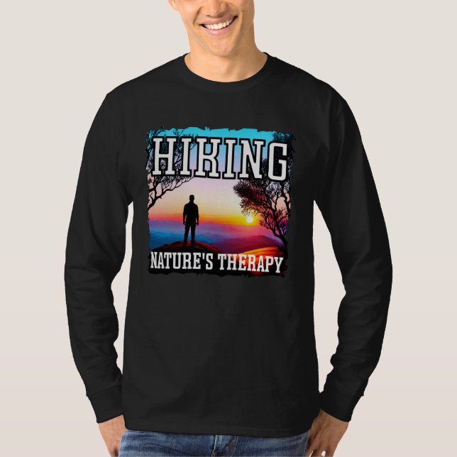 T-shirt Hiking nature s therapy sunset hiking (Devant)