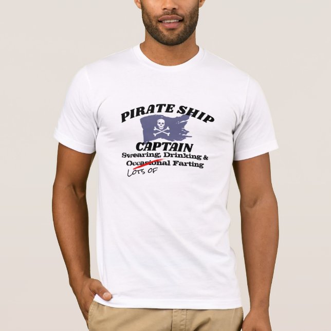 T-shirt Hilarié Pirate Capitaine Fart (Devant)