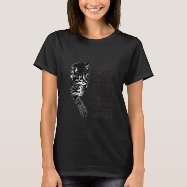 T-shirt Hilarious Breaking News Chats Sur Le Journal Le Ch (Devant)