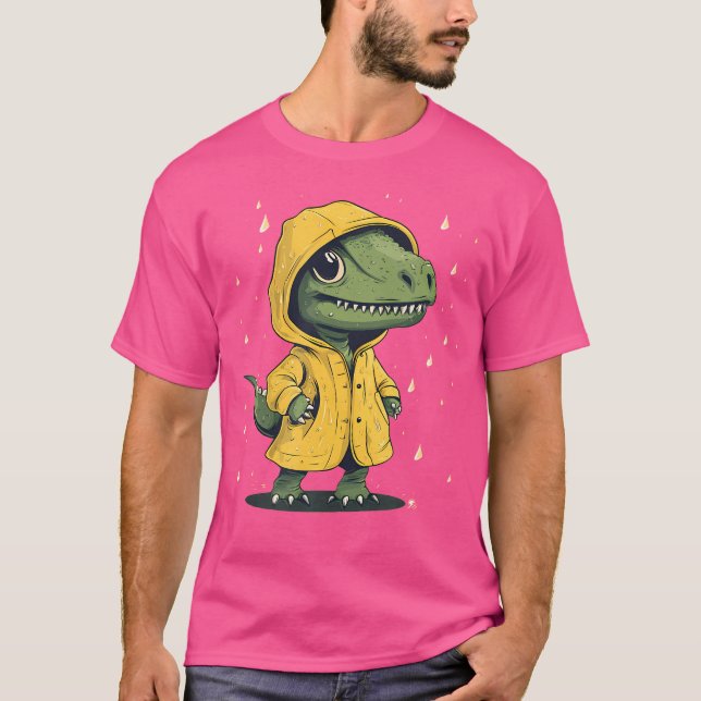 T-shirt Hilarious Dino Raincoat Adventure Graphisme Pour G (Devant)
