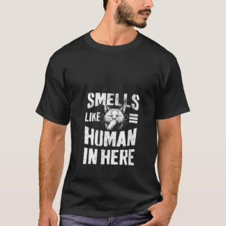 T-shirt Hilarious Humour Chat Sent Comme Humain Dans Ici C