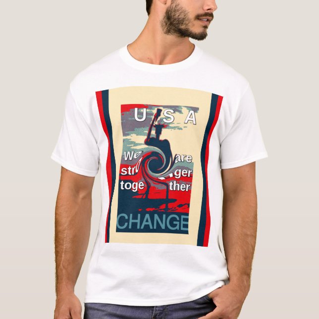 T-shirt Hillary USA nous sommes plus forts ensemble (Devant)