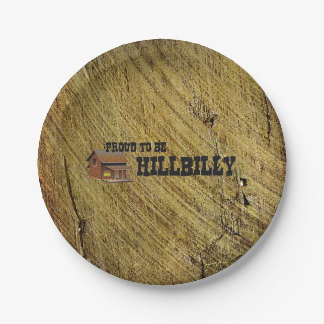 T-Shirt Hillbilly Proud Pappteller (Vorderseite)