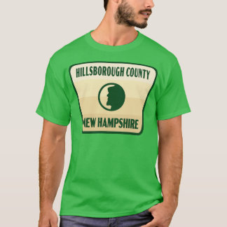 T-shirt Hillsborough Comté New Hampshire Insigne rétro Tan