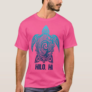 T-shirt Hilo Hawaii Tribal Sea Turtle Hawaii Surfer Scub