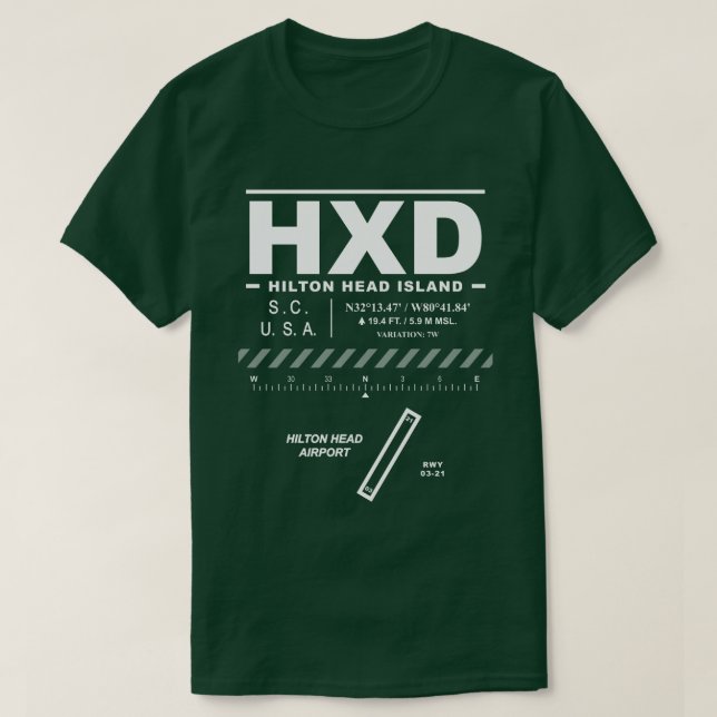 T-shirt Hilton Head Airport HXD (Design devant)