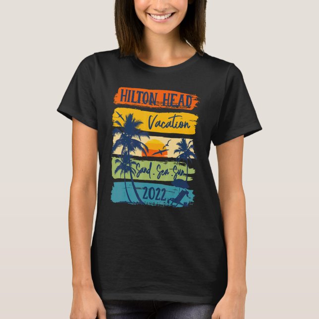 T-shirt Hilton Head Carolina Vacation 2022 Famille corresp (Devant)