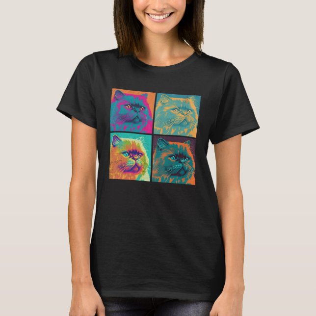 T-shirt Himalayan Cat Pop Illustration Colorful Animal  1 (Devant)