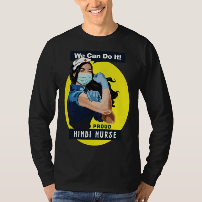 T-shirt Hindi Proud Frontline Worker Rosie Riveter Nurse D (Devant)
