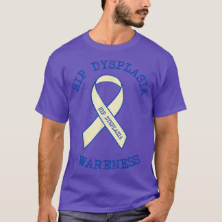 T-shirt Hip Dysplasie Sensibilisation Floral Bleu Blanc Ru