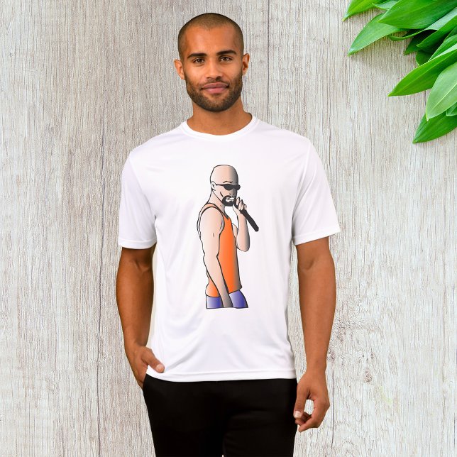 T-shirt Hip hop cool Bald Guy Singer avec microphone (Créateur téléchargé)