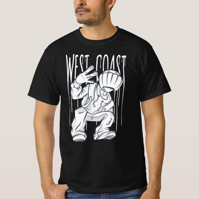 T-shirt hip-hop de la côte ouest (Devant)