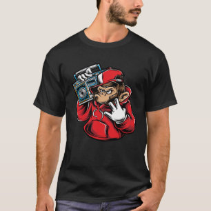 T-shirt Hip hop de l'école primaire Rap Battle Music Singe