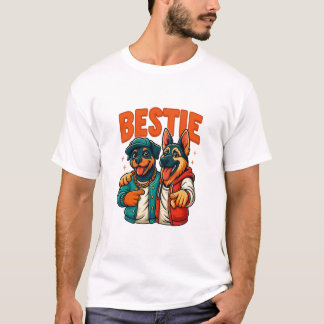 T-shirt Hip hop Dog Besties Chemise pour amis