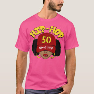 T-shirt Hip hop Est 50 50E Anniversaire Afro Puffs Black W