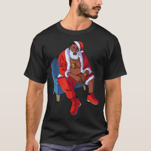 T-shirt Hip hop Père Noël Rap Cool de Noël Black Gangs