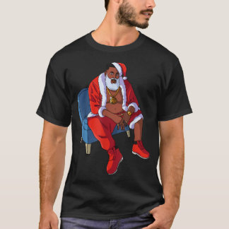 T-shirt Hip hop Père Noël Rap Cool de Noël Black Gangs