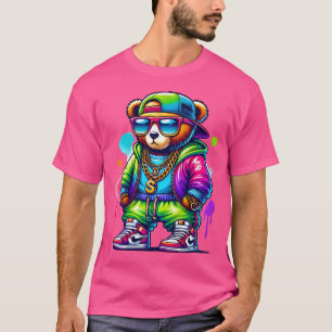 T-shirt Hip hop Teddy Bear Cool Urban Novelty Graphisme