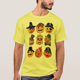 T-shirt Hip Jack Lanterns sculpté Citrouilles drôle Hallow