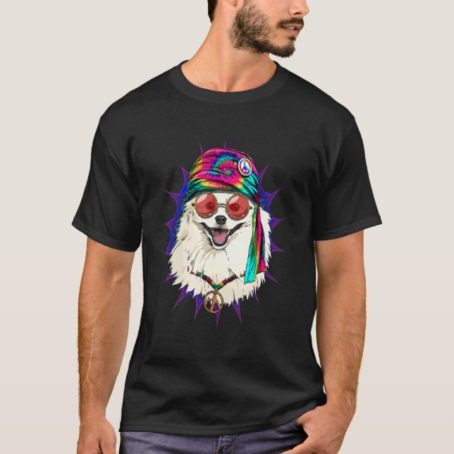 T-shirt Hippie American Eskimo Tie Dye Peace Sign Psychede (Devant)