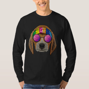 T-shirt Hippie Beagle Love Paix Signal les années 70 Hippi
