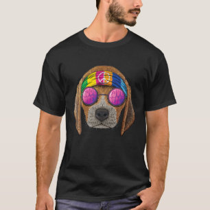 T-shirt Hippie Beagle Love Paix Signal Les années 70 Hippi