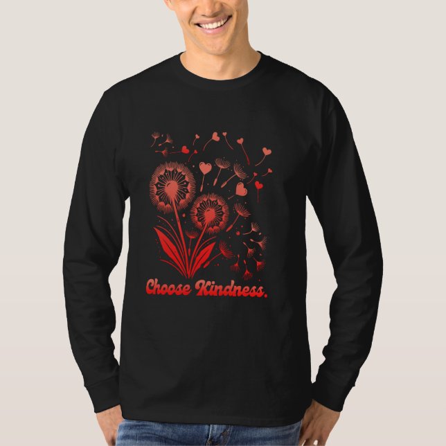 T-shirt Hippie CHOOSE KINDNESS Flower Power Funny Dandelio (Devant)