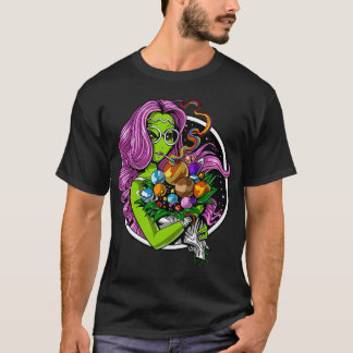 T-shirt Hippie Extraterrestre Fumeur