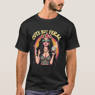 T-shirt Hippie Fille Vêtements Feral Femme Café Lover Paix