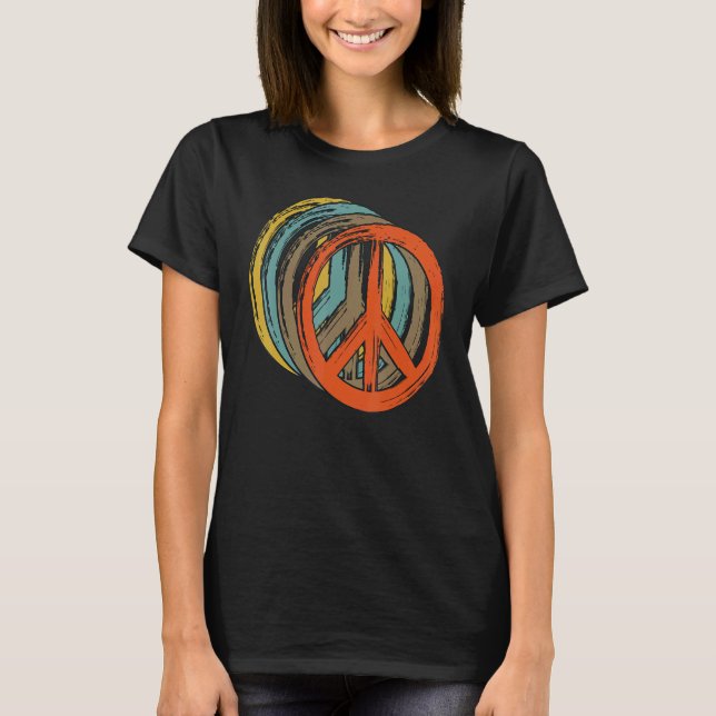 T-shirt Hippie Fleur Paix Amour Bonne Âme 12 (Devant)